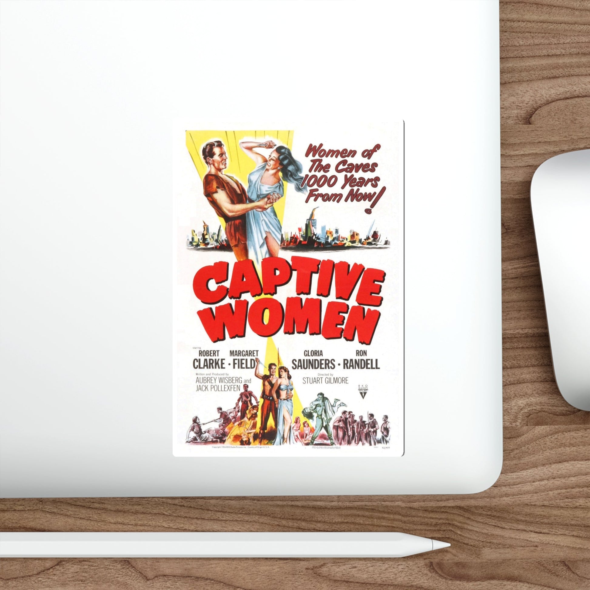 CAPTIVE WOMEN 1952 Movie Poster STICKER Vinyl Die-Cut Decal-The Sticker Space