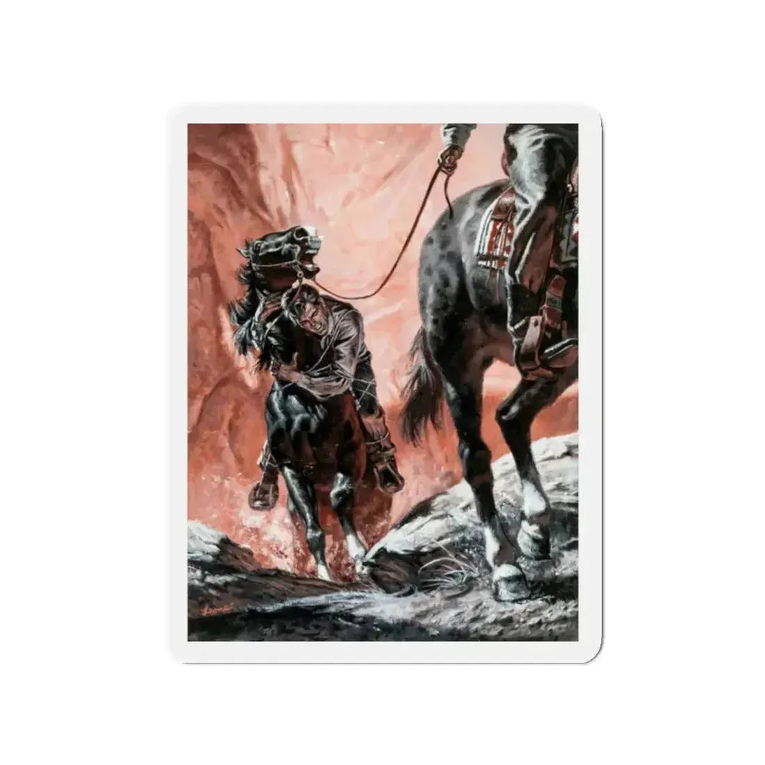 Captured (Magazine Illustration) Refrigerator Magnet 2 Inch Die-Cut - The Sticker Space