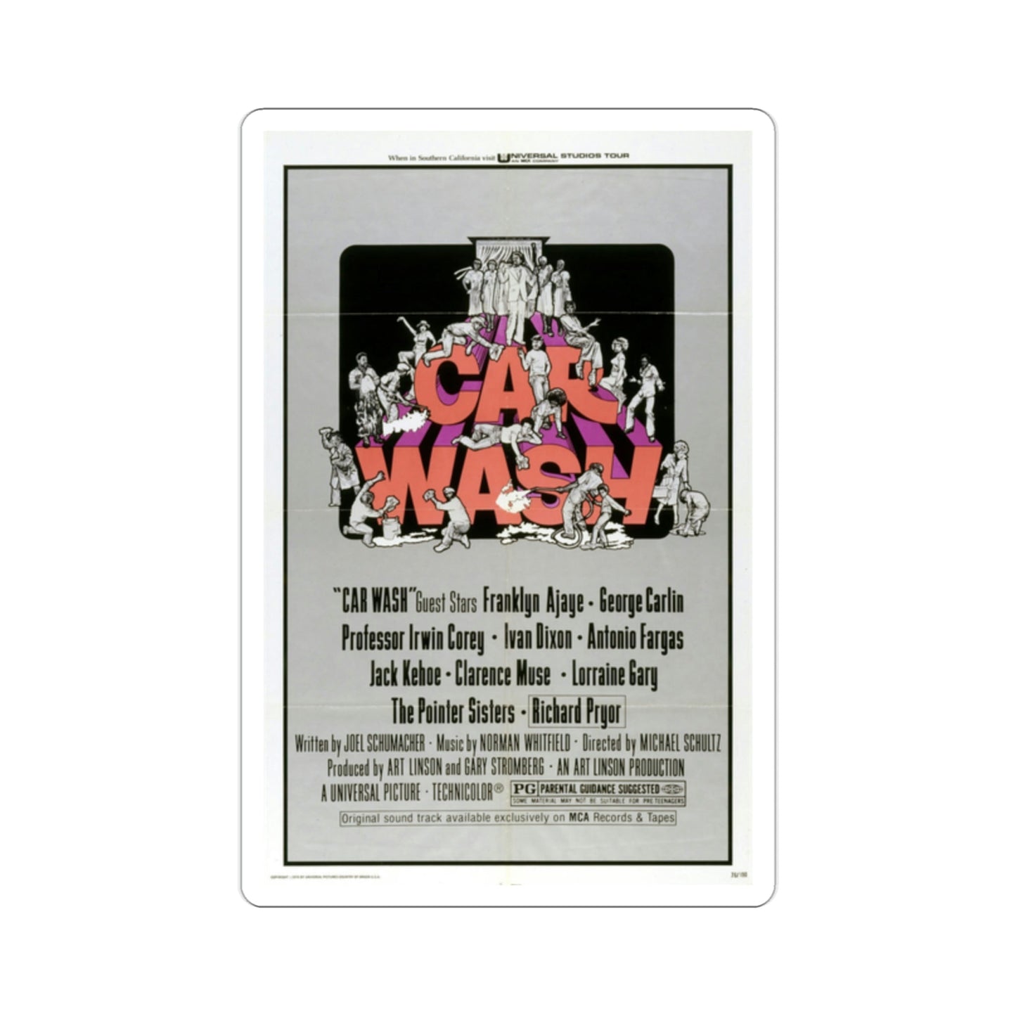 Car Wash 1976 Movie Poster STICKER Vinyl Die-Cut Decal-2 Inch-The Sticker Space