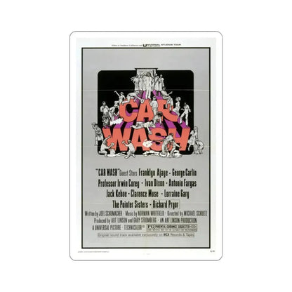 Car Wash 1976 Movie Poster - STICKER Vinyl Kiss-Cut Decal 4 Inch White - The Sticker Space