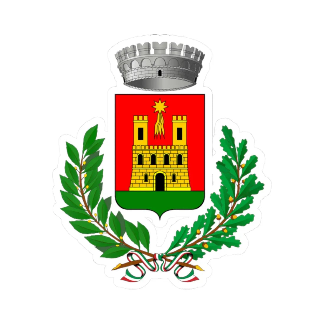 Caraglio-Stemma (Italy) (Coat of Arms) STICKER Vinyl Kiss-Cut Decal 2 Inch White - The Sticker Space