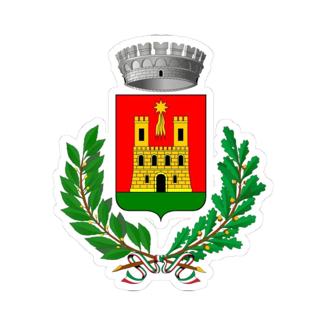 Caraglio-Stemma (Italy) (Coat of Arms) STICKER Vinyl Kiss-Cut Decal 3 Inch White - The Sticker Space