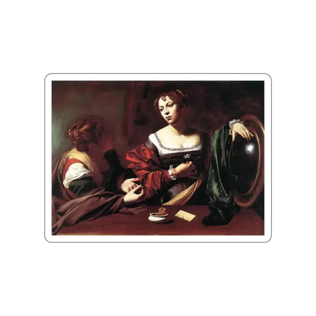 CARAVAGGIO - Martha and Mary Magdalene (Artwork) STICKER Vinyl Die-Cut Decal White Die-Cut 2 Inch - The Sticker Space