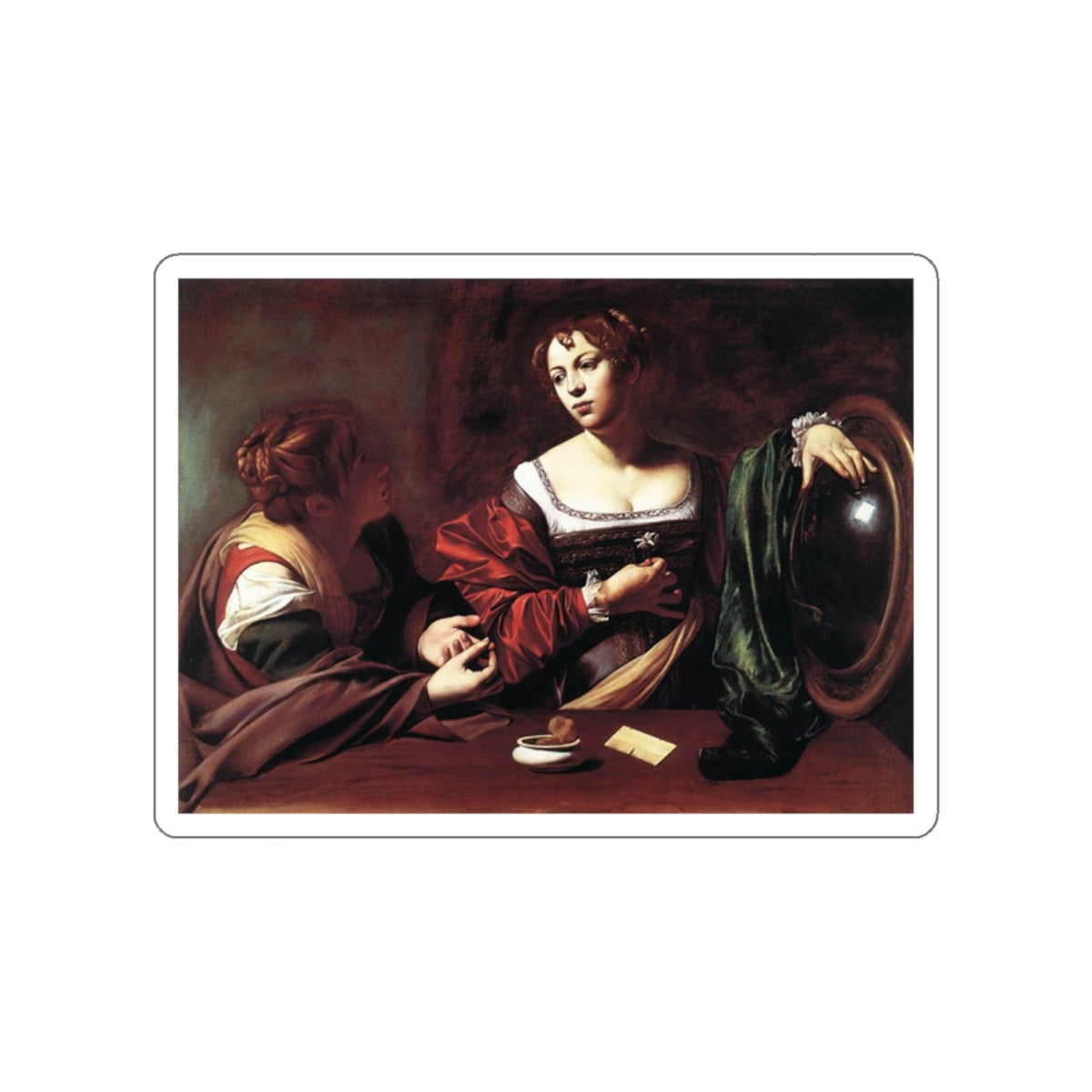 CARAVAGGIO - Martha and Mary Magdalene (Artwork) STICKER Vinyl Die-Cut Decal-White-The Sticker Space