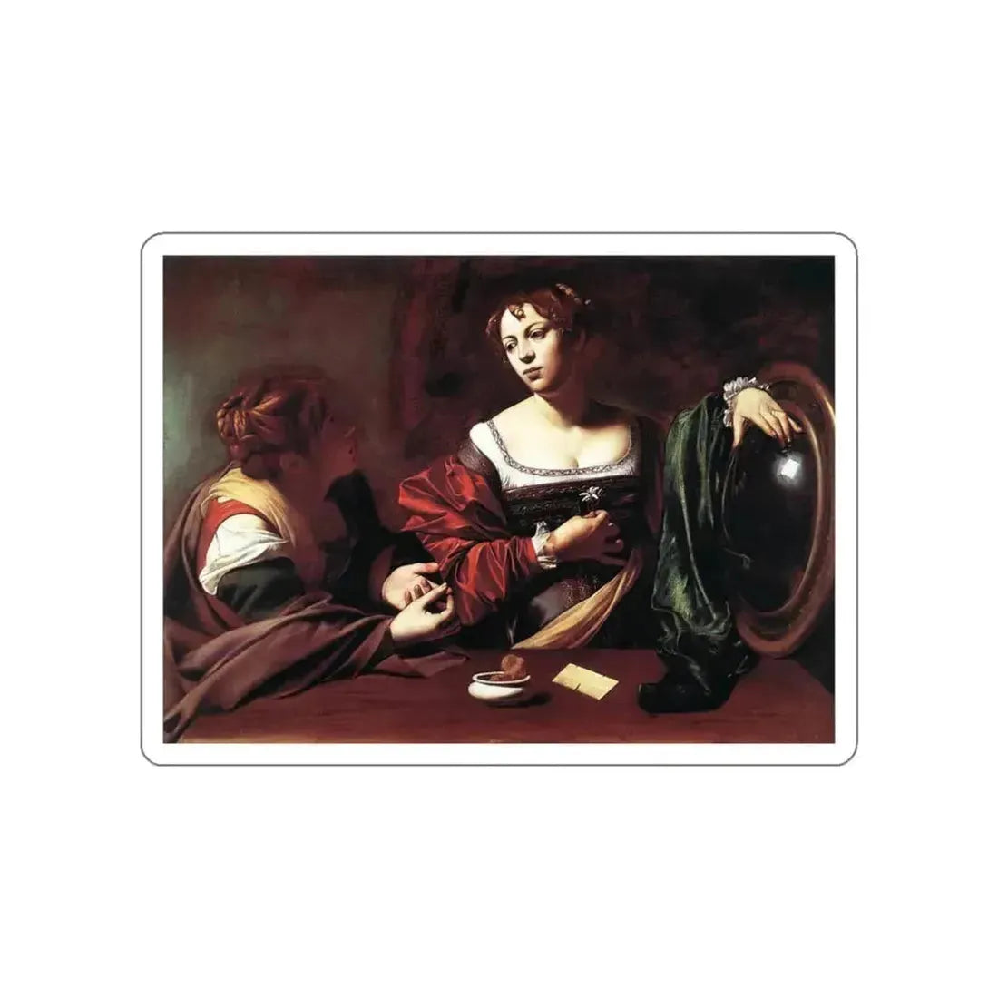CARAVAGGIO - Martha and Mary Magdalene (Artwork) STICKER Vinyl Die-Cut Decal White Die-Cut 3 Inch - The Sticker Space
