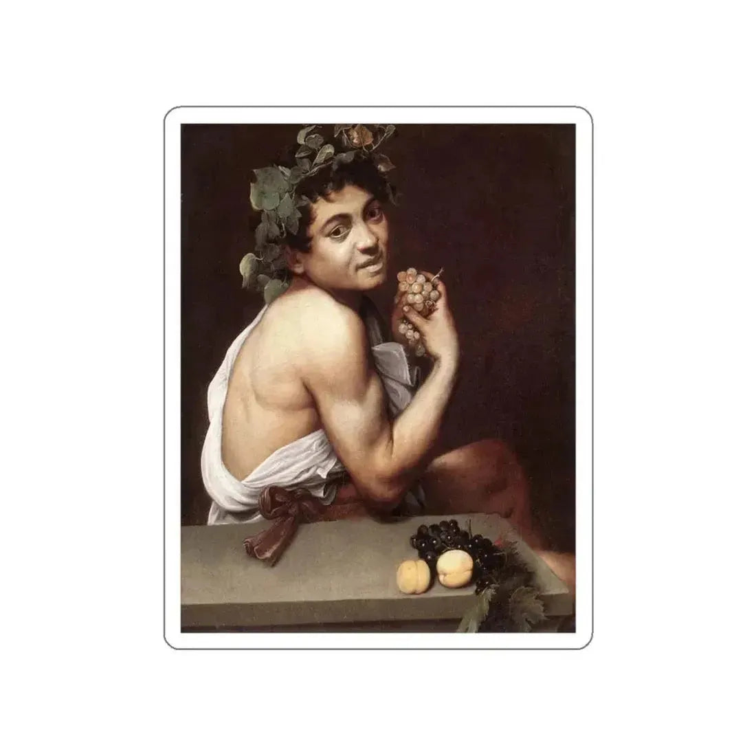 CARAVAGGIO - Sick Bacchus (Artwork) STICKER Vinyl Die-Cut Decal White Die-Cut 6 Inch - The Sticker Space