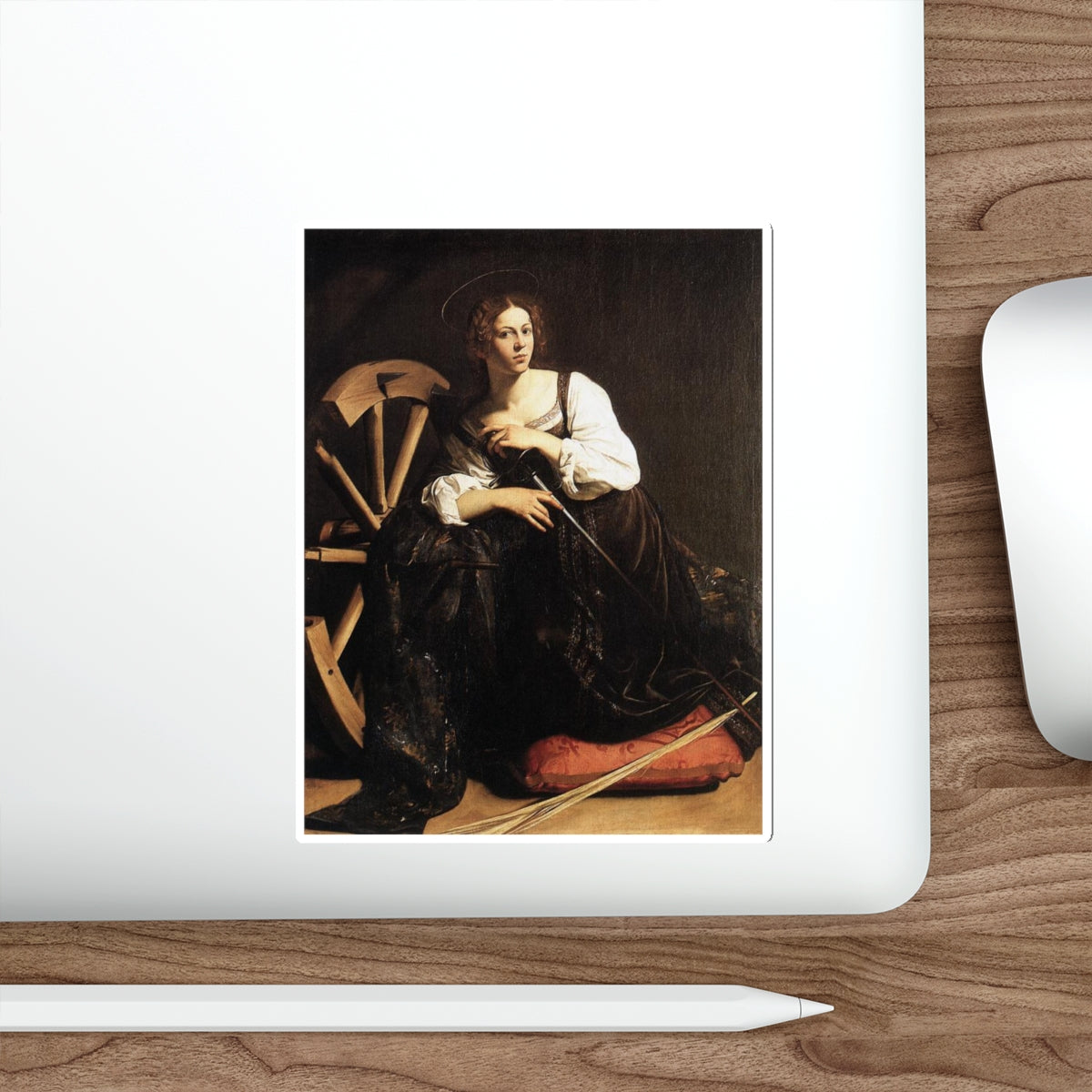 CARAVAGGIO - St Catherine of Alexandria (Artwork) STICKER Vinyl Die-Cut Decal-The Sticker Space