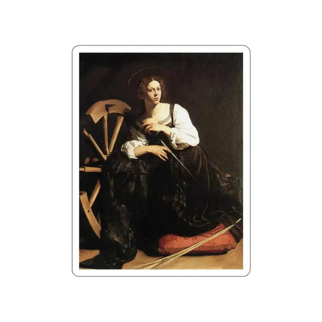 CARAVAGGIO - St Catherine of Alexandria (Artwork) STICKER Vinyl Die-Cut Decal White Die-Cut 5 Inch - The Sticker Space