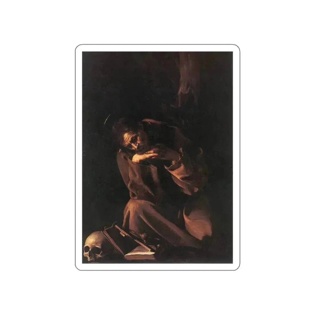 CARAVAGGIO - St Francis2 (Artwork) STICKER Vinyl Die-Cut Decal White Die-Cut 5 Inch - The Sticker Space