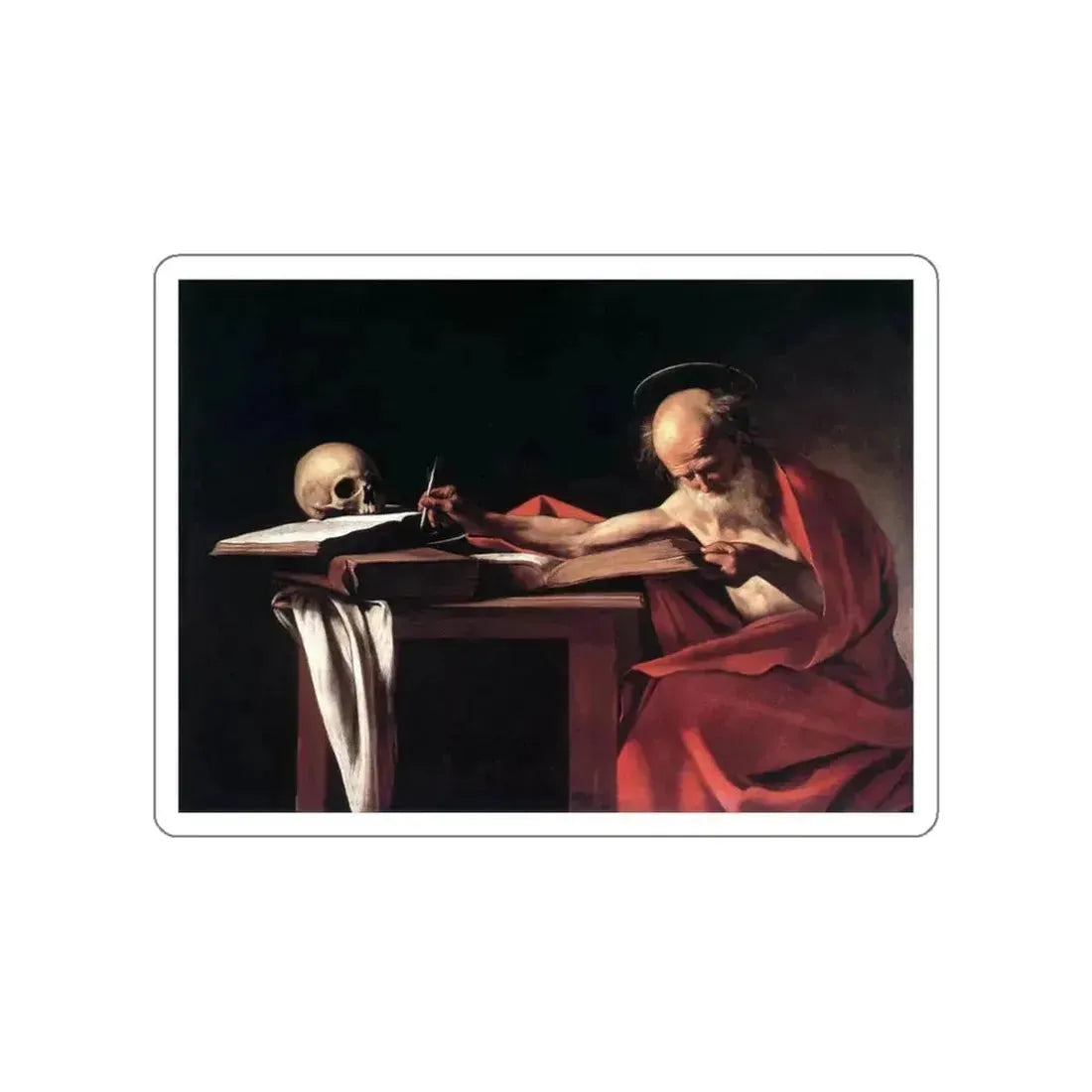 CARAVAGGIO - St Jerome2 (Artwork) STICKER Vinyl Die-Cut Decal White Die-Cut 3 Inch - The Sticker Space