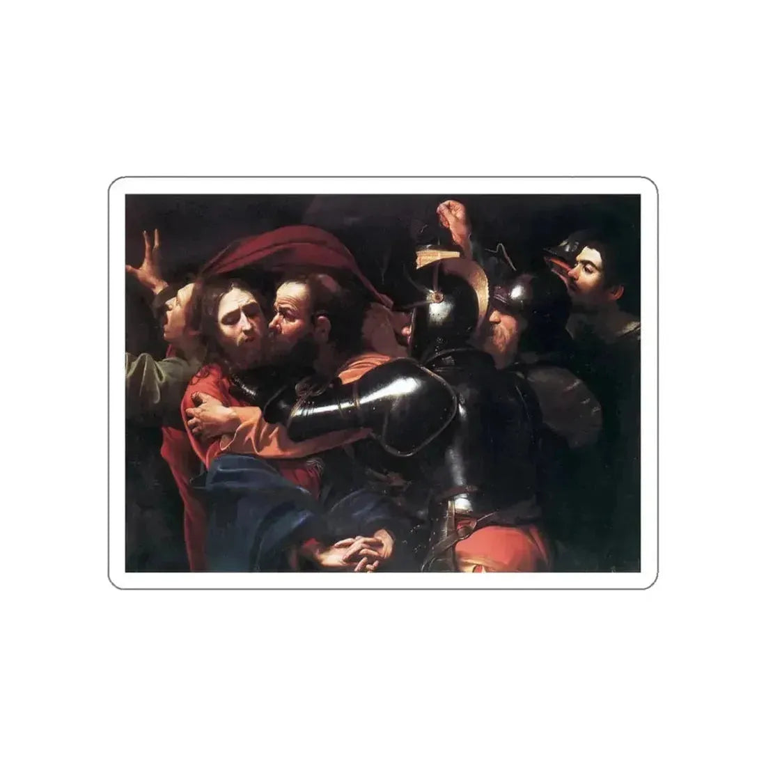 CARAVAGGIO - Taking of Christ (Artwork) STICKER Vinyl Die-Cut Decal White Die-Cut 4 Inch - The Sticker Space