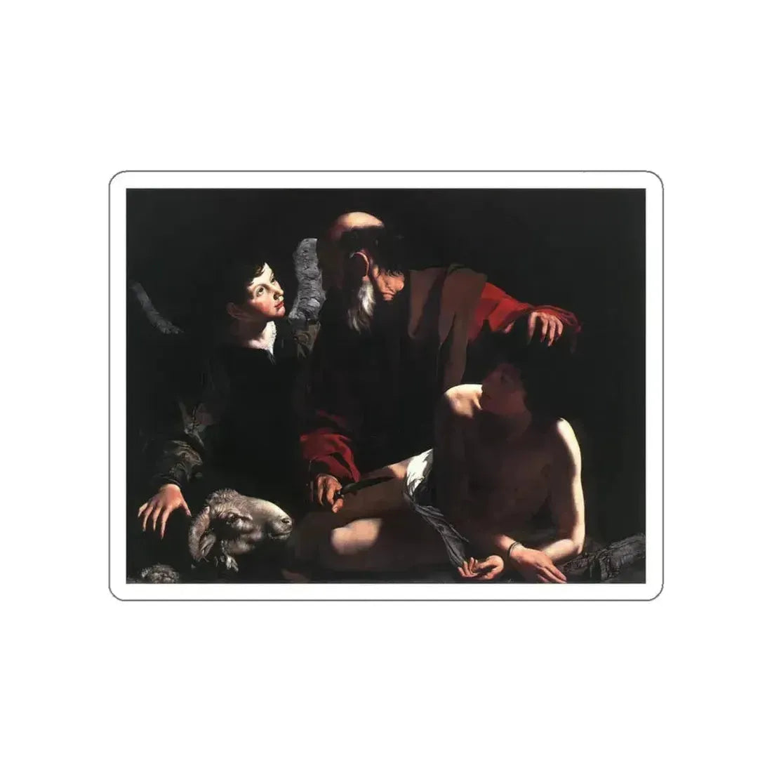 CARAVAGGIO - The Sacrifice of Isaac (Artwork) STICKER Vinyl Die-Cut Decal White Die-Cut 5 Inch - The Sticker Space