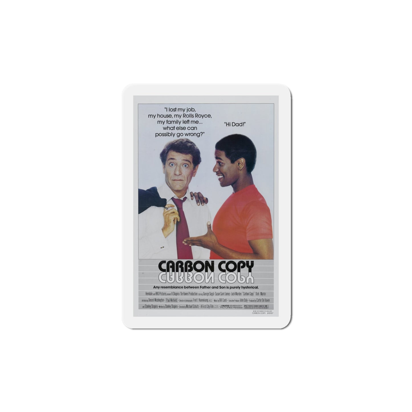 Carbon Copy 1981 Movie Poster Die-Cut Magnet-5" x 5"-The Sticker Space