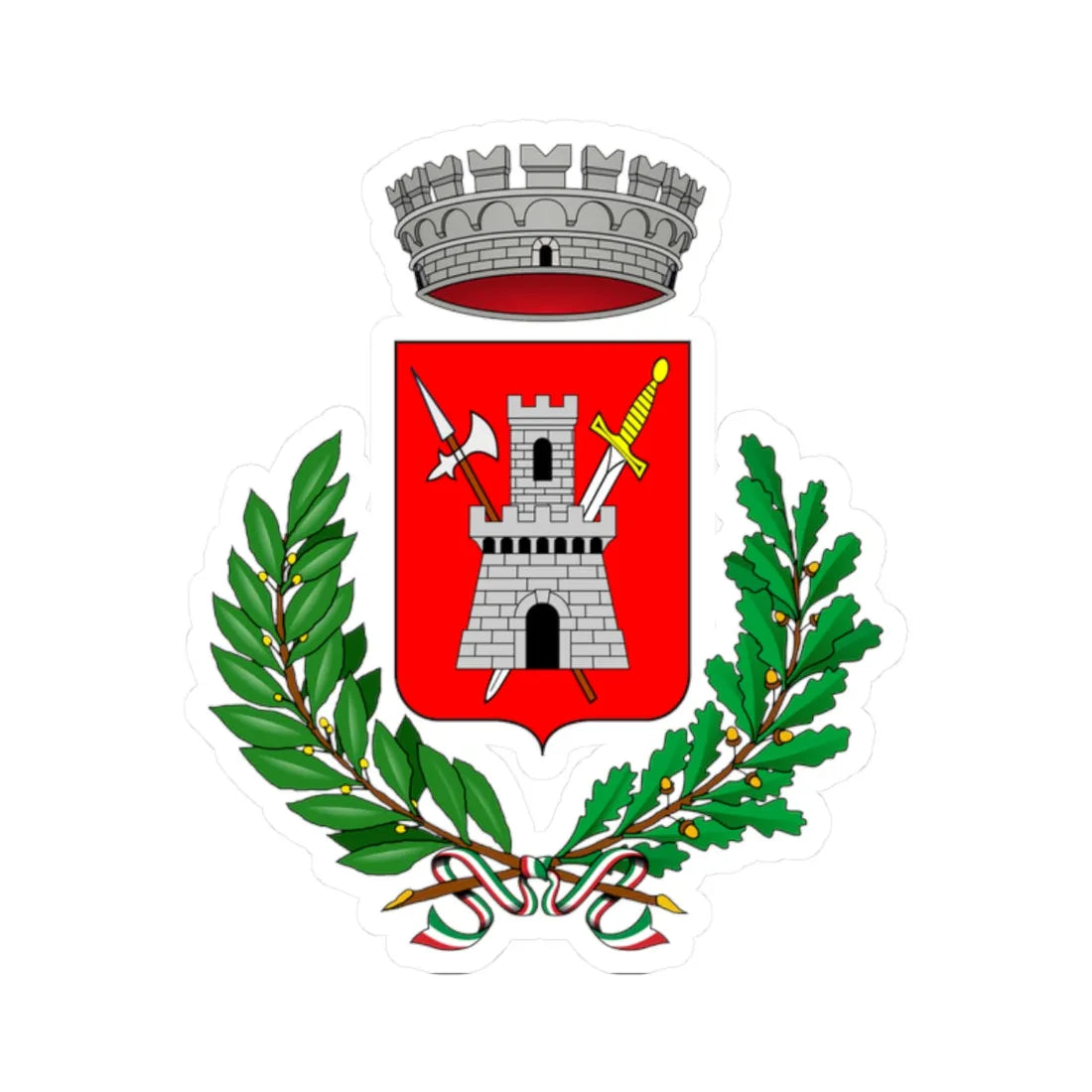 Carbonate-Stemma (Italy) (Coat of Arms) STICKER Vinyl Kiss-Cut Decal 2 Inch White - The Sticker Space