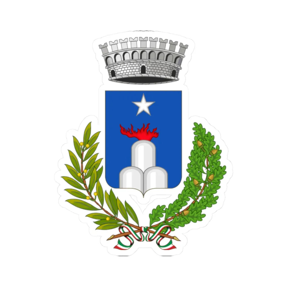 Carbone-Stemma (Italy) (Coat of Arms) STICKER Vinyl Kiss-Cut Decal 2 Inch White - The Sticker Space