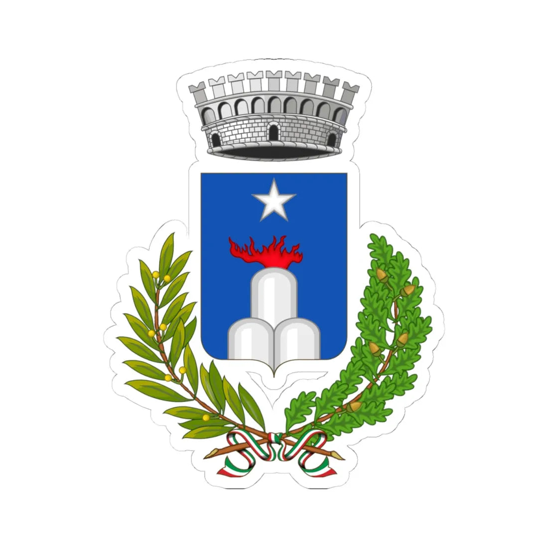 Carbone-Stemma (Italy) (Coat of Arms) STICKER Vinyl Kiss-Cut Decal 4 Inch White - The Sticker Space