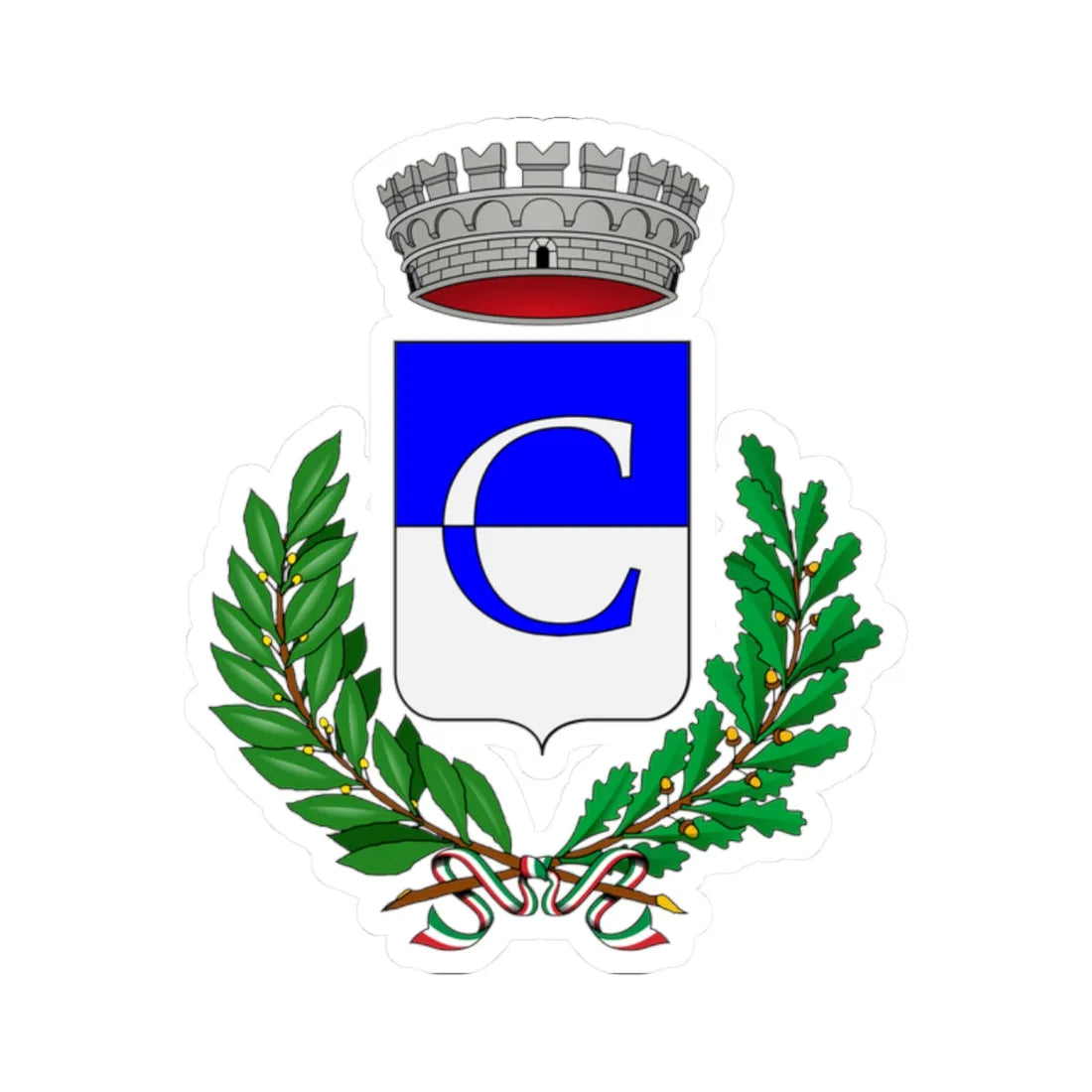 Cardè-Stemma (Italy) (Coat of Arms) STICKER Vinyl Kiss-Cut Decal 2 Inch White - The Sticker Space