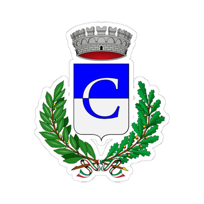 Cardè-Stemma (Italy) (Coat of Arms) STICKER Vinyl Kiss-Cut Decal 6 Inch White - The Sticker Space