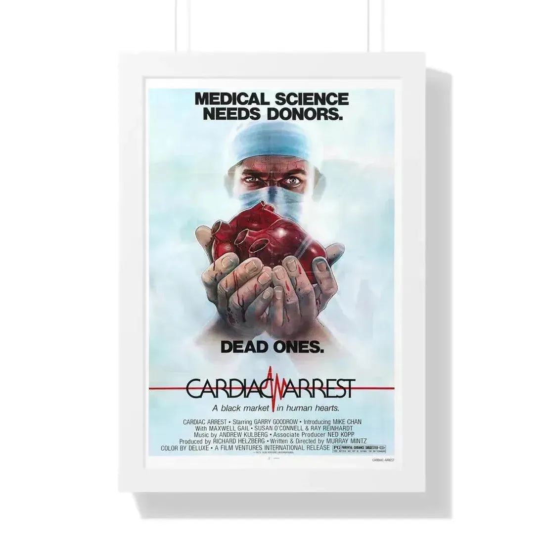 CARDIAC ARREST 1980 - Framed Movie Poster 16″ x 24″ White - The Sticker Space