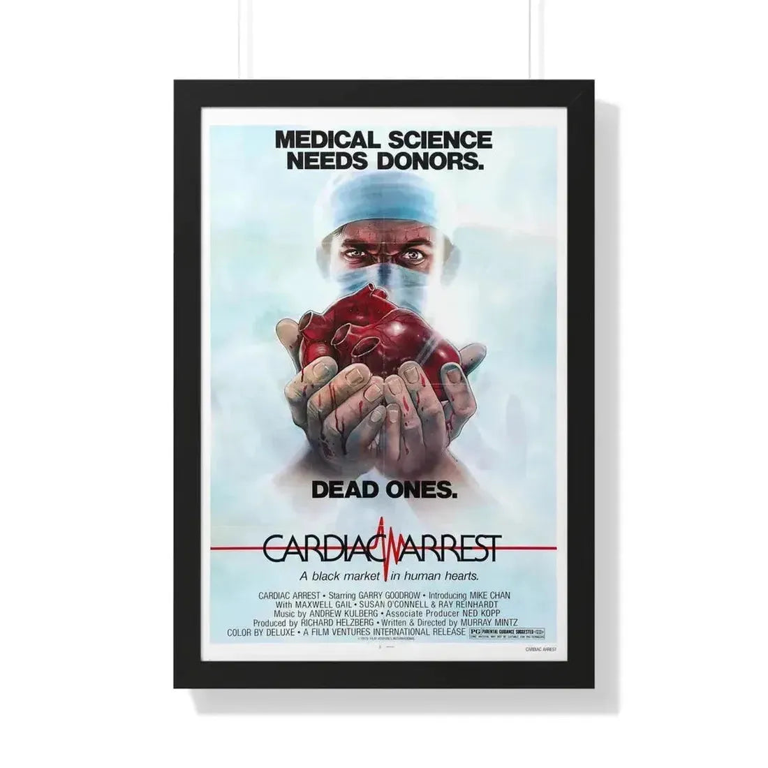 CARDIAC ARREST 1980 - Framed Movie Poster 20" x 30" Black - The Sticker Space