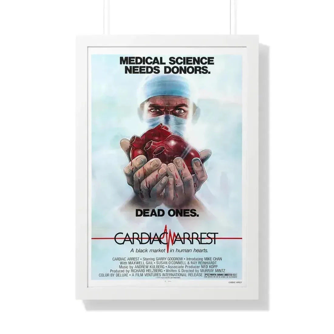 CARDIAC ARREST 1980 - Framed Movie Poster 20" x 30" White - The Sticker Space