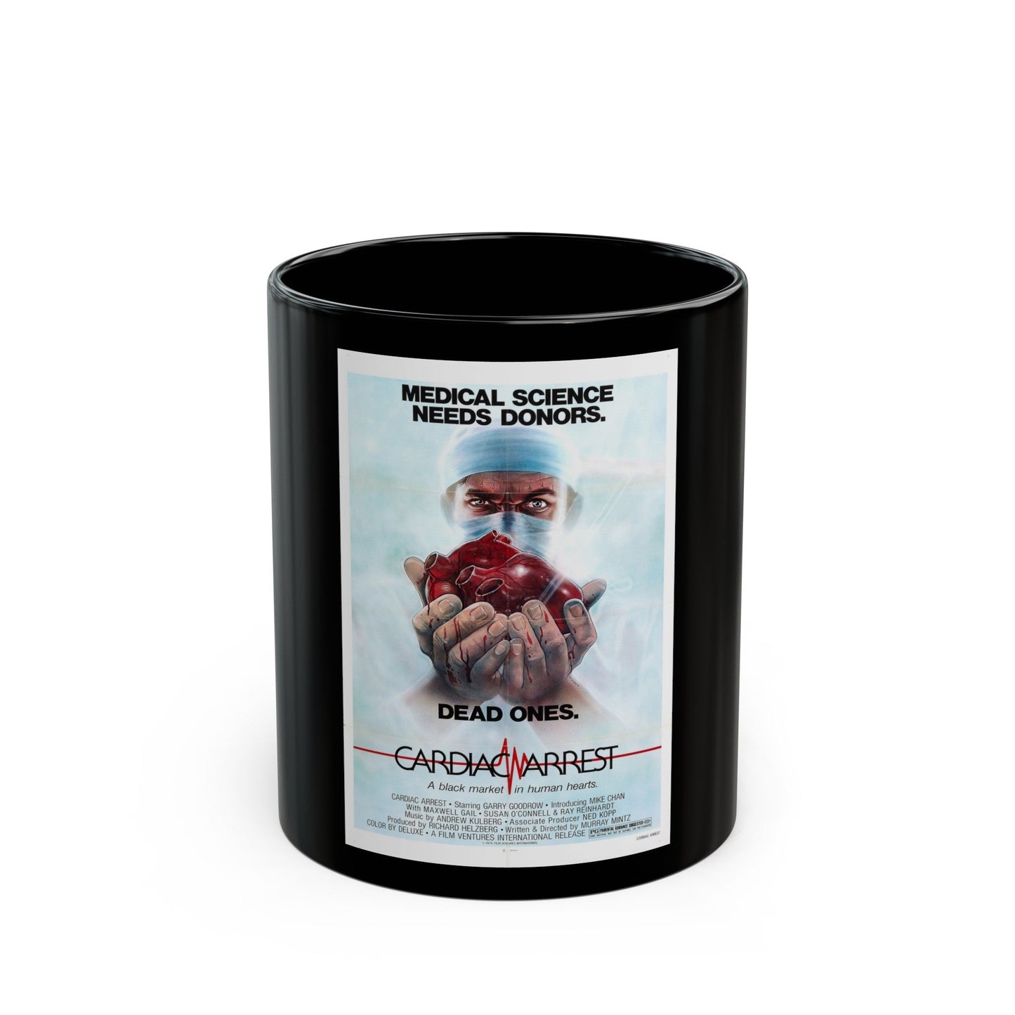 CARDIAC ARREST 1980 Movie Poster - Black Coffee Mug-11oz-The Sticker Space