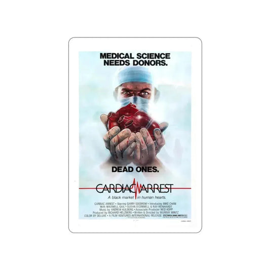 CARDIAC ARREST 1980 Movie Poster STICKER Vinyl Die-Cut Decal 2 Inch - The Sticker Space