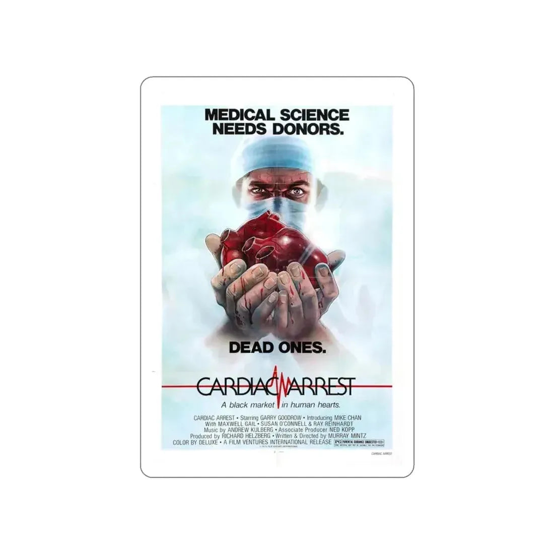 CARDIAC ARREST 1980 Movie Poster STICKER Vinyl Die-Cut Decal - The Sticker Space