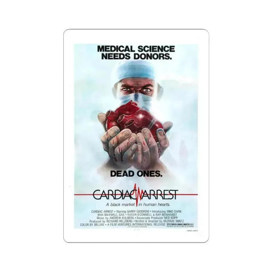 CARDIAC ARREST 1980 Movie Poster - STICKER Vinyl Kiss-Cut Decal 2 Inch White - The Sticker Space