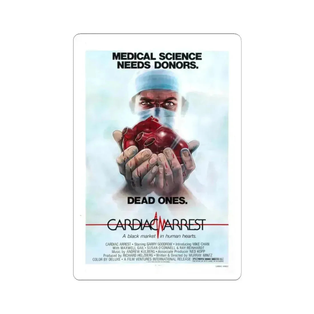 Cardiac Arrest 1980 Movie Poster - STICKER Vinyl Kiss-Cut Decal 2 Inch White - The Sticker Space