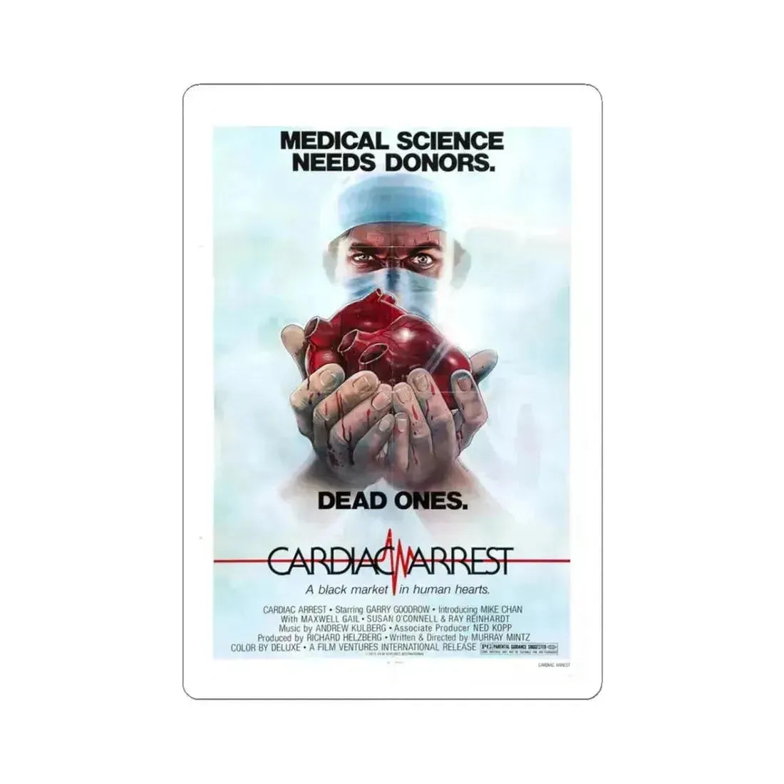 Cardiac Arrest 1980 Movie Poster - STICKER Vinyl Kiss-Cut Decal 3 Inch White - The Sticker Space