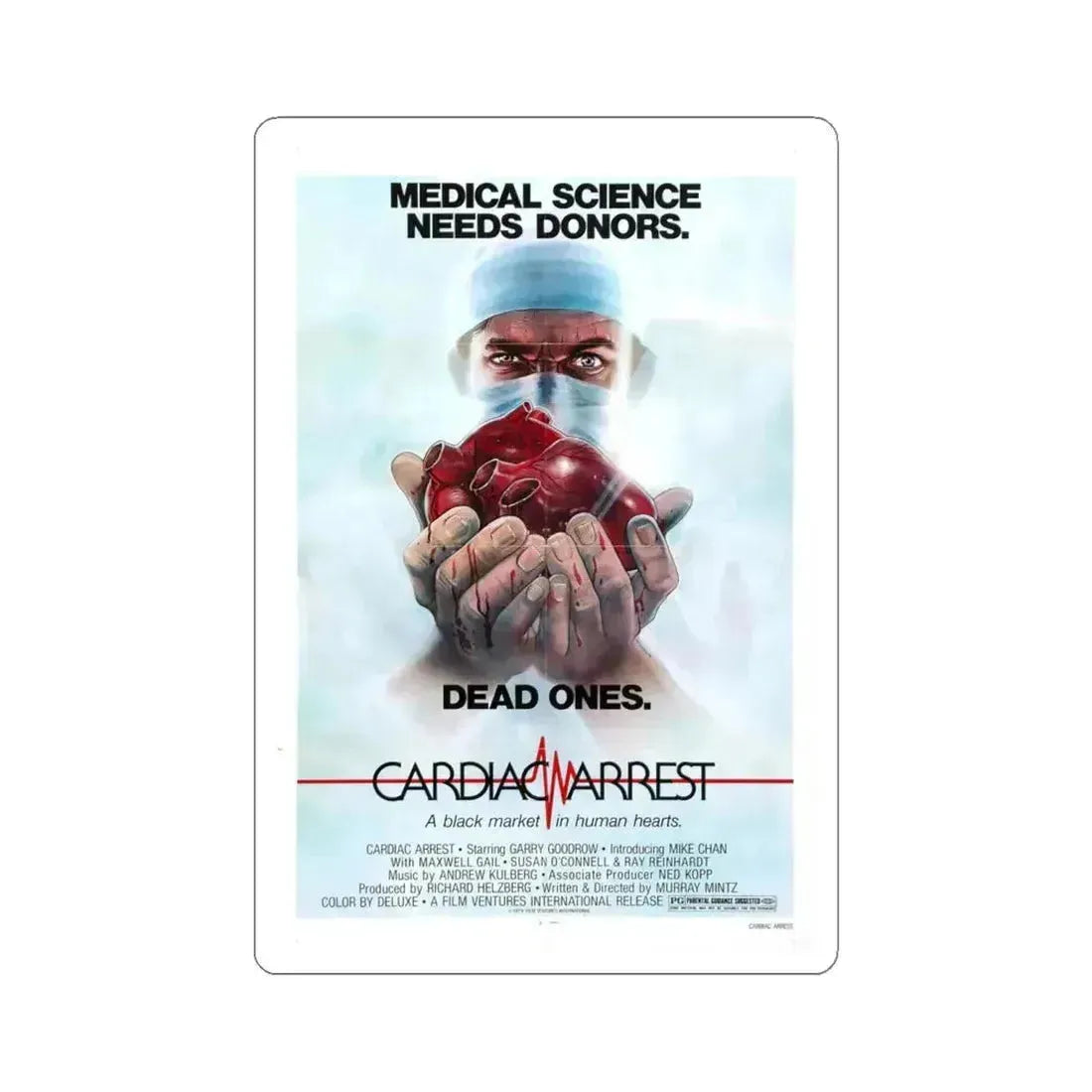 Cardiac Arrest 1980 Movie Poster - STICKER Vinyl Kiss-Cut Decal 6 Inch White - The Sticker Space