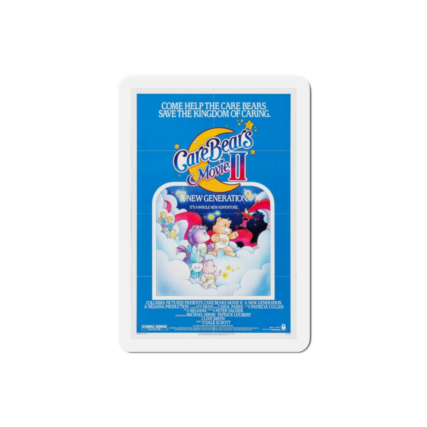 Care Bears Movie II A New Generation 1986 Movie Poster Die-Cut Magnet-2" x 2"-The Sticker Space