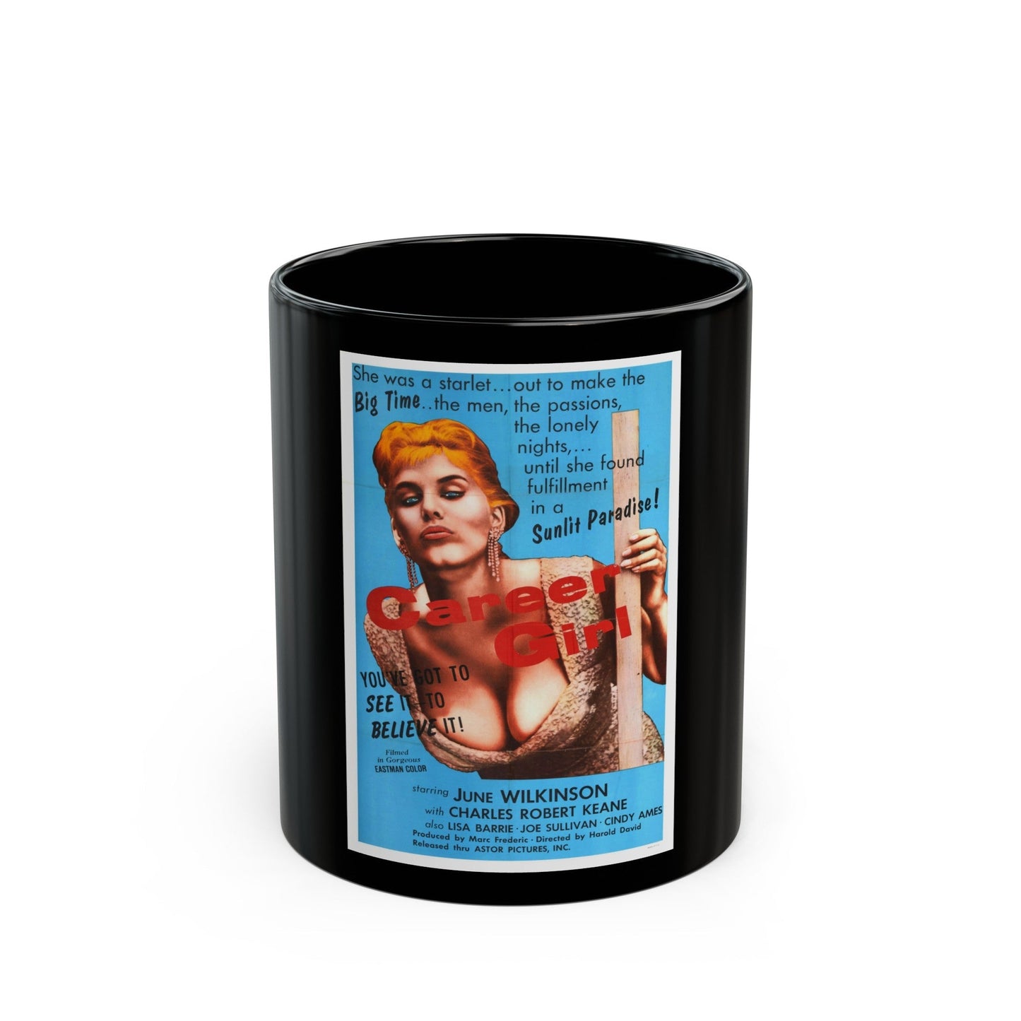 CAREER GIRL 1944 Movie Poster - Black Coffee Mug-11oz-The Sticker Space