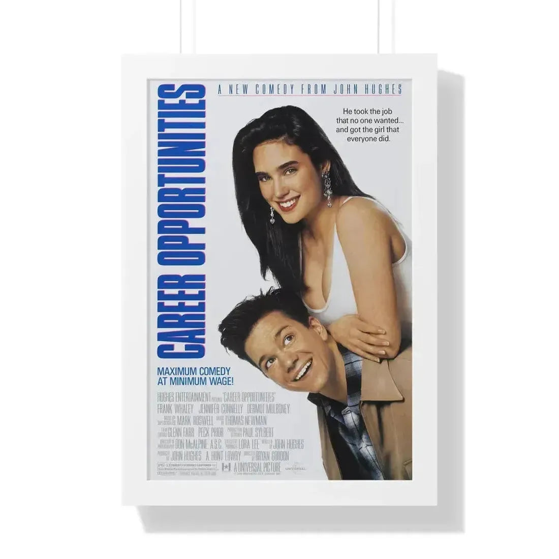 CAREER OPPORTUNITIES 1991 - Framed Movie Poster 16″ x 24″ White - The Sticker Space