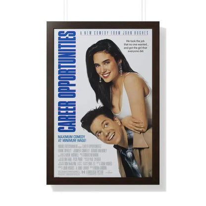 CAREER OPPORTUNITIES 1991 - Framed Movie Poster 20" x 30" Walnut - The Sticker Space