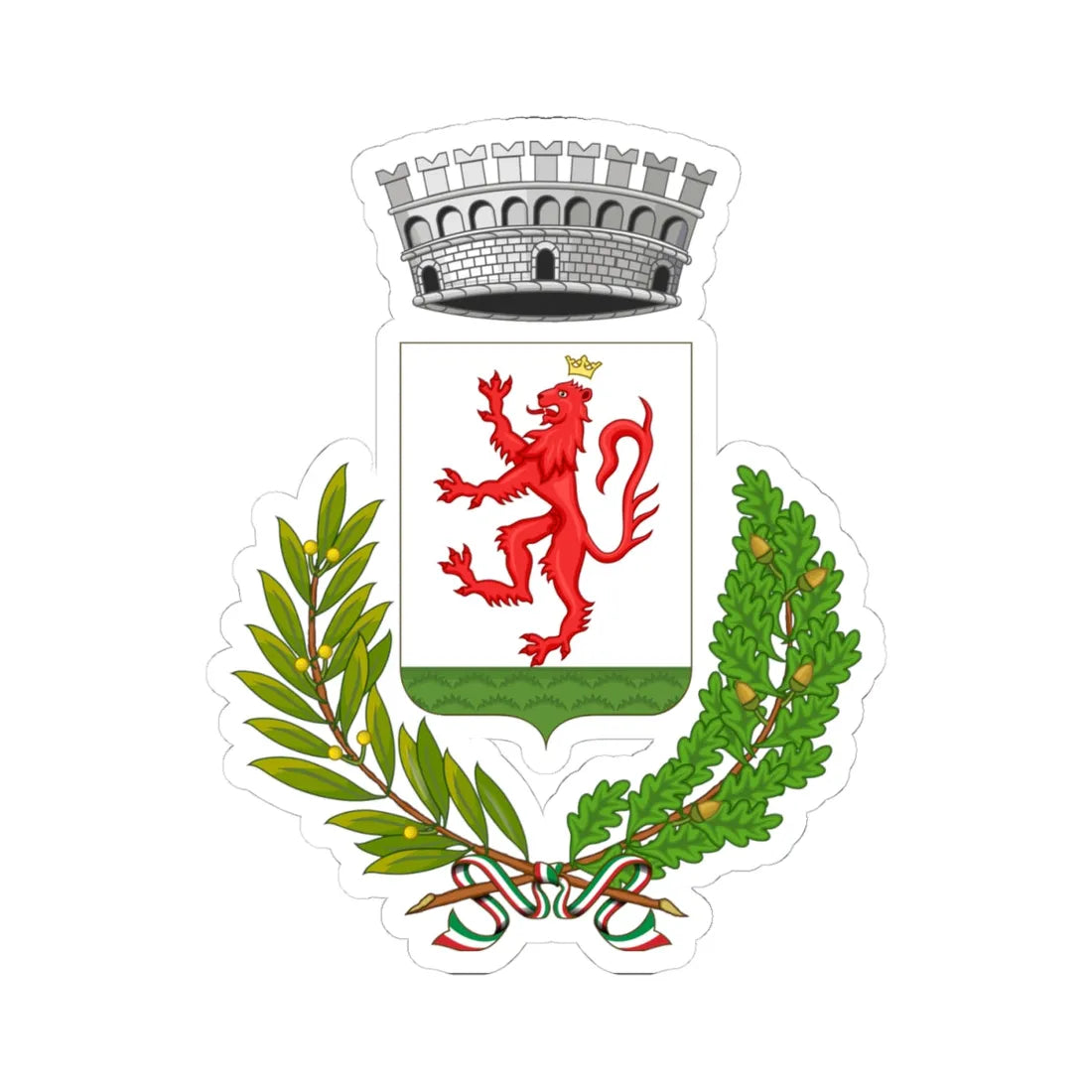 Caresanablot-Stemma (Italy) (Coat of Arms) STICKER Vinyl Kiss-Cut Decal 4 Inch White - The Sticker Space