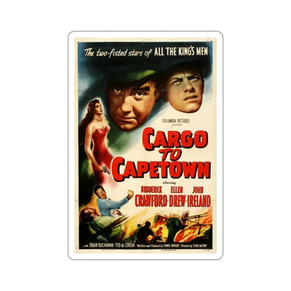 Cargo to Capetown 1950 Movie Poster STICKER Vinyl Die-Cut Decal 3 Inch - The Sticker Space
