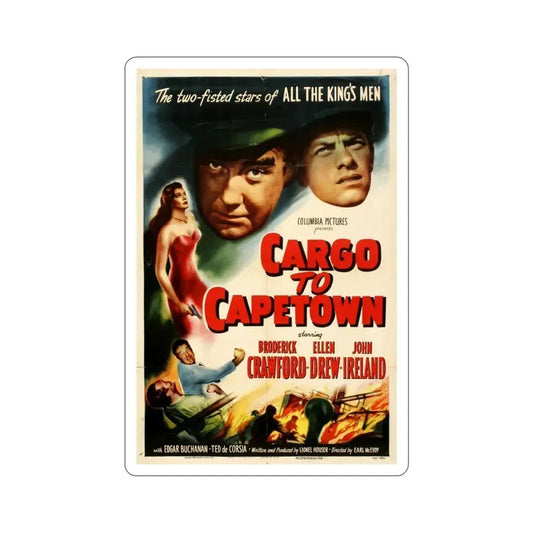 Cargo to Capetown 1950 Movie Poster STICKER Vinyl Die-Cut Decal 6 Inch - The Sticker Space