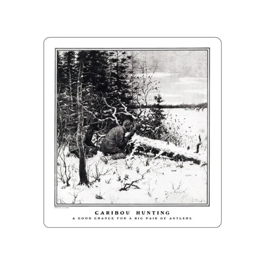 Caribou Hunting, Collier's, December 21, 1901 (Magazine Illustration) STICKER Vinyl Die-Cut Decal White Die-Cut 2 Inch - The Sticker Space
