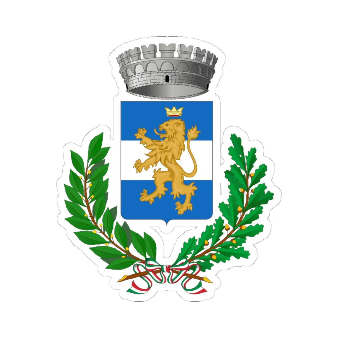 Carinaro-Stemma (Italy) (Coat of Arms) STICKER Vinyl Kiss-Cut Decal 4 Inch White - The Sticker Space