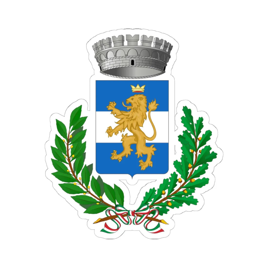 Carinaro-Stemma (Italy) (Coat of Arms) STICKER Vinyl Kiss-Cut Decal 6 Inch White - The Sticker Space