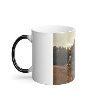 Carl Coven Schirm (1852-1928) Decayed Sheepfold- oil on canvas 1908 - Color Changing Mug 11oz-11oz-The Sticker Space