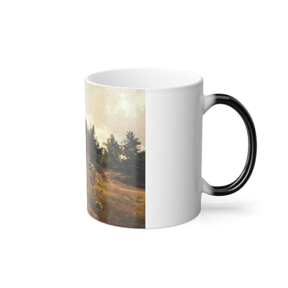 Carl Coven Schirm (1852-1928) Decayed Sheepfold- oil on canvas 1908 - Color Changing Mug 11oz-11oz-The Sticker Space