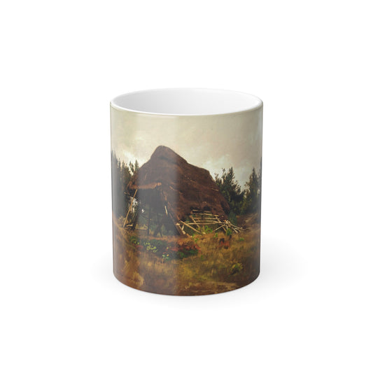 Carl Coven Schirm (1852-1928) Decayed Sheepfold- oil on canvas 1908 - Color Changing Mug 11oz-11oz-The Sticker Space