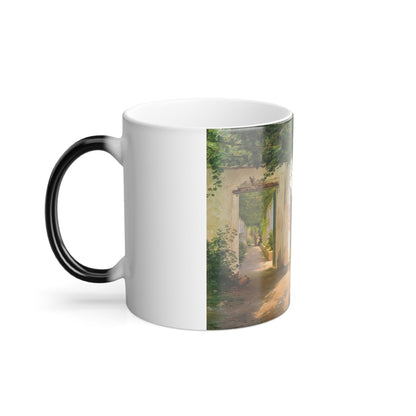 Carl Frederic Aagaard (1833-1895) Amalfi dia cappuccini - olio su tela - Color Changing Mug 11oz-11oz-The Sticker Space