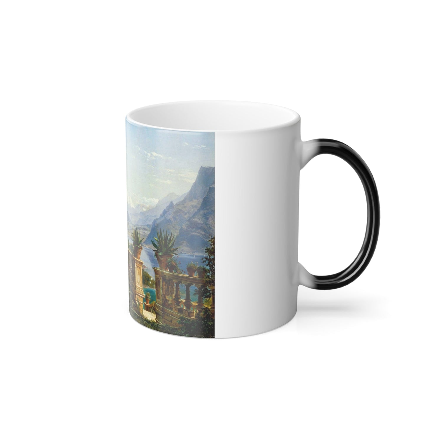 Carl Frederic Aagaard (1838-1895) Lodge on Lake Como - Oil on Canvas - Color Changing Mug 11oz-11oz-The Sticker Space