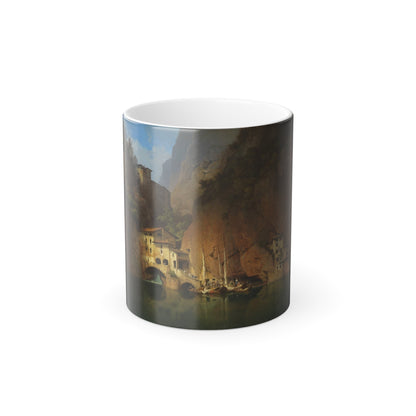 Carl Friedrich Heinzmann (1795-1846) Fishermen on an Italian Lake - Color Changing Mug 11oz-11oz-The Sticker Space