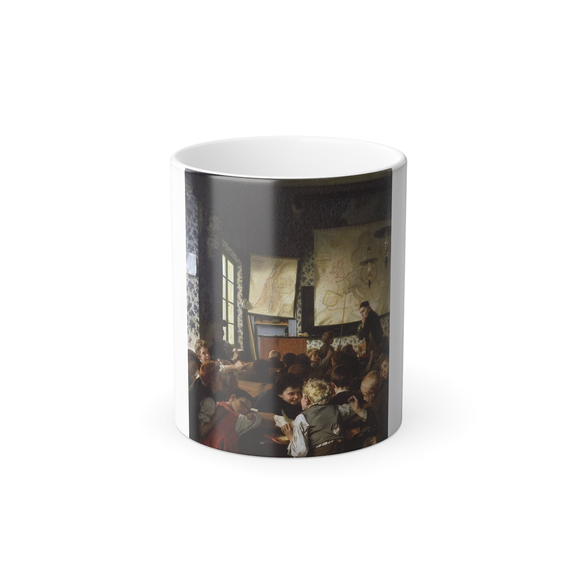 Carl Hertel (1837-1895) Young Germany in School - Oil on canvas - Color Changing Mug 11oz-11oz-The Sticker Space