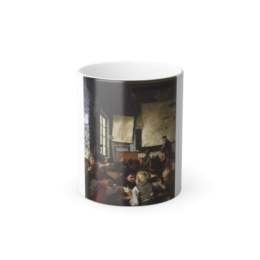 Carl Hertel (1837-1895) Young Germany in School - Oil on canvas - Color Changing Mug 11oz-11oz-The Sticker Space